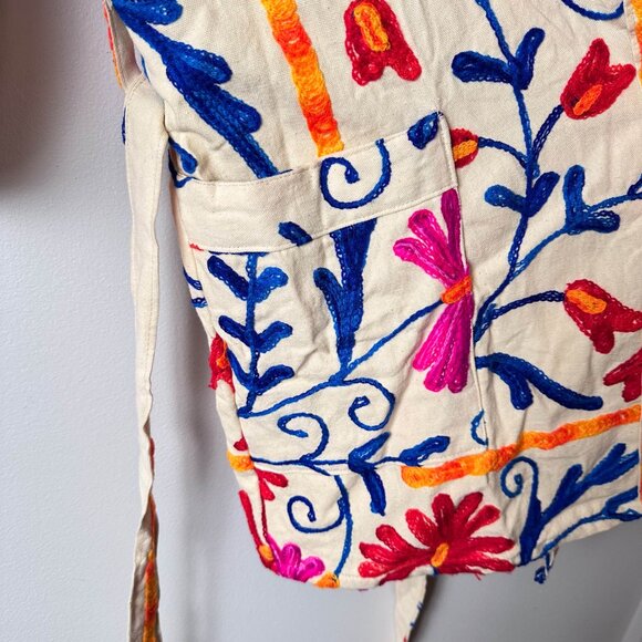 Cotton Kimono Embroidered jacket, Bath robes, wrap dress - Picture 4 of 4